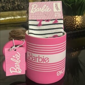 Barbie Crew Socks in Pink and White